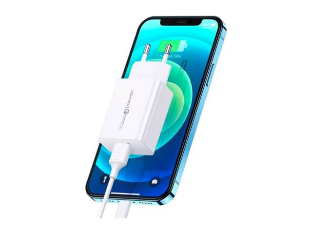 Carga tus dispositivos a toda velocidad con el Cargador Rápido T22 18W QC3.0 Blanco USAMS. Tecnología Quick Charge 3.0 para una carga hasta 3 veces más rápida.