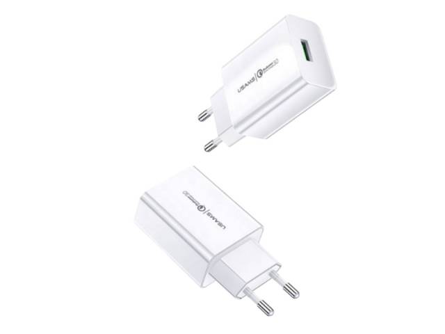 Carga tus dispositivos a toda velocidad con el Cargador Rápido T22 18W QC3.0 Blanco USAMS. Tecnología Quick Charge 3.0 para una carga hasta 3 veces más rápida.