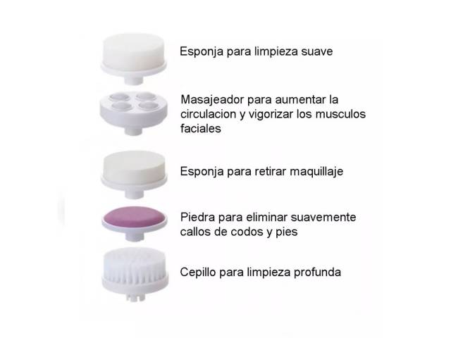 Disfruta de una limpieza profunda y exfoliación suave. Este cepillo facial 5 en 1 combina cerdas suaves y potentes vibraciones para eliminar la suciedad, el maquillaje y las células muertas de la piel, dejando tu rostro limpio, fresco y luminoso.