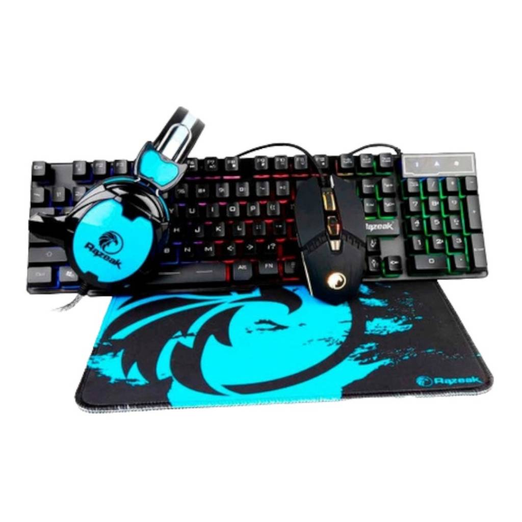 Haz de cada movimiento una jugada maestra con el Combo Gamer Razeak con un Teclado, Auricular, Mouse y Pad 401. La elección de los verdaderos gamers. Que comience el juego!