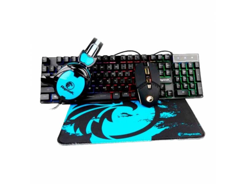 Combo Gamer Razeak Teclado Auricular Mouse Y Pad 401