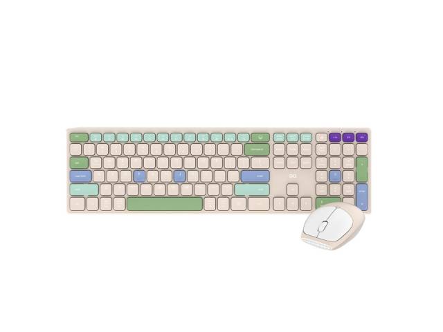 Mejora tu productividad con el  kit Teclado y Mouse Inalámbrico WK895 Beige. Este combo ofrece un diseño ergonómico, conexión Bluetooth de alta velocidad y batería de larga duración.