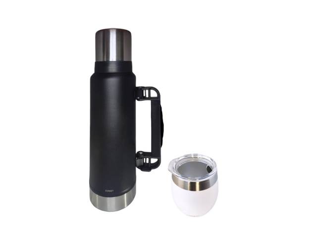 Viaja con el Combo kit Termo 1.2 Lt Y Mate con tapa COMET en Caribesurstore. Disfruta de mate por horas, ideal para llevar a todos lados!. Que no se vuele la yerba ni se caiga en la mochila!