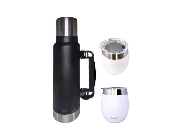 Viaja con el Combo kit Termo 1.2 Lt Y Mate con tapa COMET en Caribesurstore. Disfruta de mate por horas, ideal para llevar a todos lados!. Que no se vuele la yerba ni se caiga en la mochila!