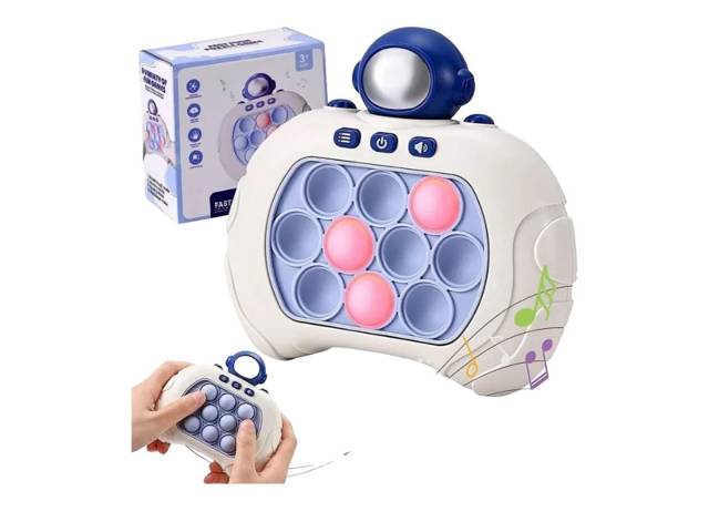 ¡Sumérgete en la diversión con la consola Pop It de empuje rápido! Con luces, sonidos y un diseño encantador, esta consola ofrece cuatro modos de juego emocionantes que desarrollan la coordinación y concentración.