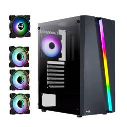 GABINETE AEROCOOL BLADE G-BK-V1 RGB X1 FAN X3USB NEGRO 