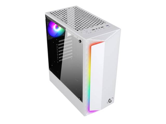 El Gabinete Gravity GR08 White Gamer es perfecto para armar tu PC gaming soñada. Su diseño moderno y elegante con panel de vidrio templado e iluminación RGB frontal harán destacar tu setup.