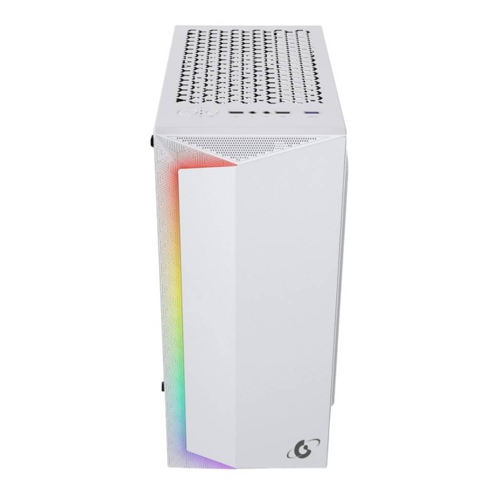 El Gabinete Gravity GR08 White Gamer es perfecto para armar tu PC gaming soñada. Su diseño moderno y elegante con panel de vidrio templado e iluminación RGB frontal harán destacar tu setup.