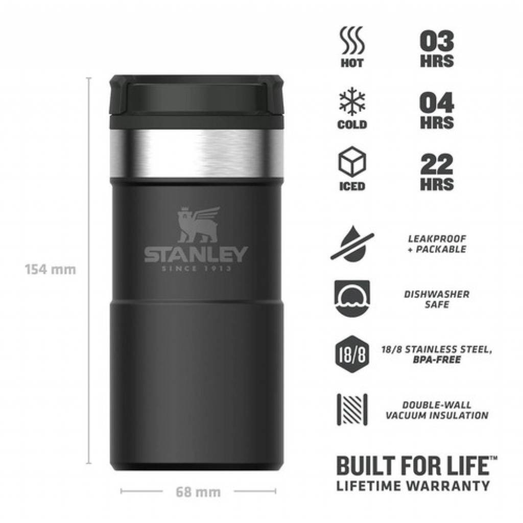 Disfruta de bebidas calientes o frías con la Jarra Térmica Stanley The Neverleak 8.5 oz 250 ml. Calidad Stanley que nunca falla.