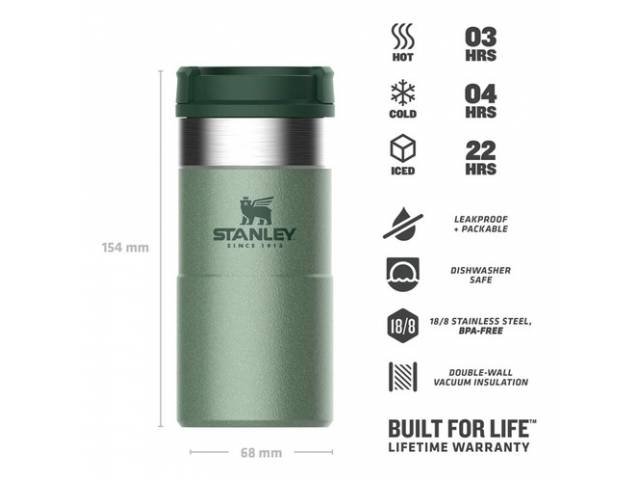 Disfruta de bebidas calientes o frías con la Jarra Térmica Stanley The Neverleak 8.5 oz 250 ml. Calidad Stanley que nunca falla.