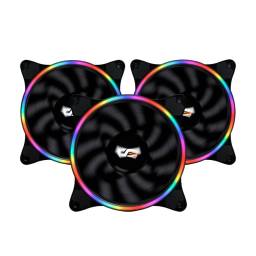 Kit De 3 Fanes  Rgb Gamer Computadora Pc