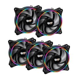 Kit De 5 Fanes Rgb Gamer Computadora Pc