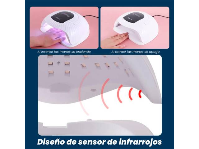 Logra un manicure y pedicure profesional en casa con la Lámpara LED UV Uñas SUN BM-8 72LED 300W Con Temporizador. Esta lámpara de alta potencia te permite secar tus esmaltes de gel y semipermanentes de forma rápida y uniforme.Logra un manicure y pedicure 