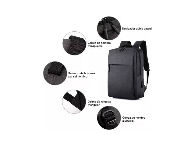 ¡Presentamos la mochila antirrobo con cable USB para laptop en color Negro! Esta mochila es la opción ideal para estudiantes, viajeros y profesionales que buscan una solución segura y elegante para transportar sus pertenencias.