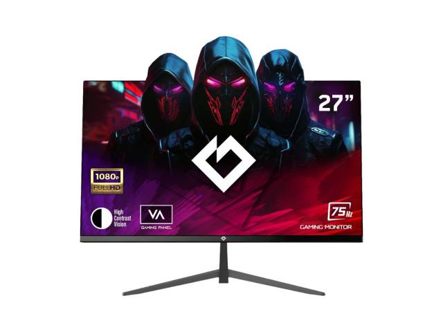 El Monitor Gaming Gravity de 27" te ofrece una experiencia de juego increíblemente fluida gracias a su rapidísima frecuencia de actualización de 75Hz. Disfruta de imágenes nítidas y con un gran nivel de detalle FHD Y LED 