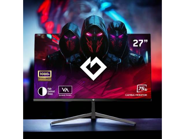 El Monitor Gaming Gravity de 27" te ofrece una experiencia de juego increíblemente fluida gracias a su rapidísima frecuencia de actualización de 75Hz. Disfruta de imágenes nítidas y con un gran nivel de detalle FHD Y LED 