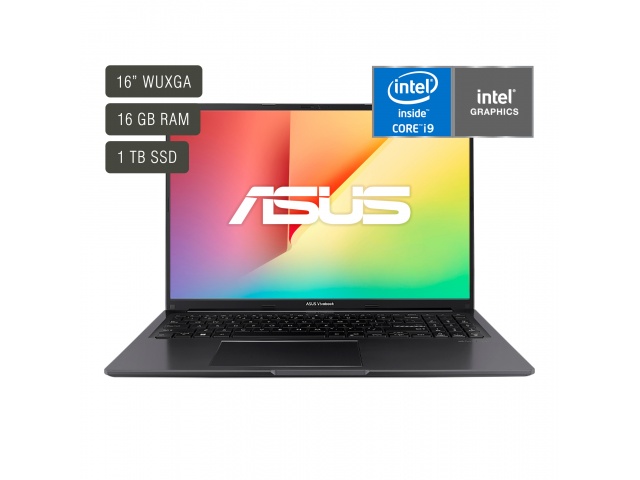 El Asus Vivobook 16'' Core I9 16gb 1tb W11 Pro es un notebook de alta gama perfecto para usuarios exigentes que buscan un equipo potente y versátil. Equipado con un procesador Intel Core i9 de última generación, 16GB de memoria RAM y un disco duro sólido 