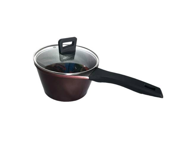 Cocina con facilidad y estilo con la Olla con Mango Antiadherente COMET 18cm - Bordo. Su superficie antiadherente facilita la limpieza y evita que los alimentos se peguen. Además, su mango antiadherente te ofrece un agarre cómodo y seguro.