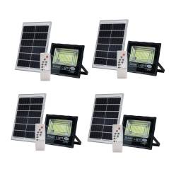 Pack x4 Foco Led 65 W C Panel Solar Y Sensor Exterior Jardn