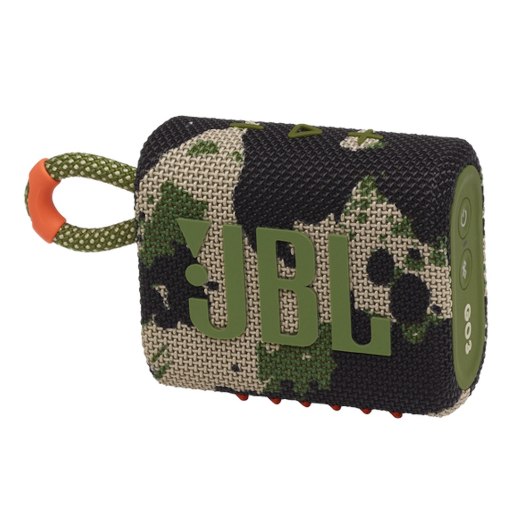  Disfruta de un sonido potente y graves profundos con el Parlante Inalámbrico Bluetooth JBL Go 3 en color Verde camuflado. Este parlante ultraportátil es resistente al agua y al polvo, y te ofrece hasta 5 horas de reproducción con una sola carga. Conéctat