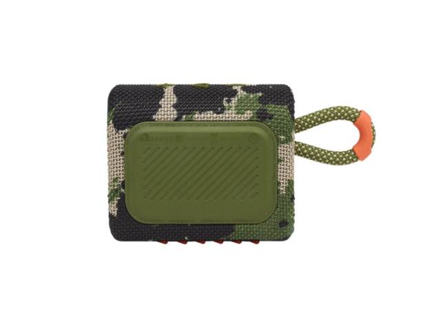  Disfruta de un sonido potente y graves profundos con el Parlante Inalámbrico Bluetooth JBL Go 3 en color Verde camuflado. Este parlante ultraportátil es resistente al agua y al polvo, y te ofrece hasta 5 horas de reproducción con una sola carga. Conéctat