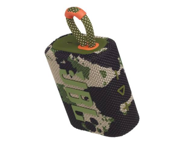  Disfruta de un sonido potente y graves profundos con el Parlante Inalámbrico Bluetooth JBL Go 3 en color Verde camuflado. Este parlante ultraportátil es resistente al agua y al polvo, y te ofrece hasta 5 horas de reproducción con una sola carga. Conéctat