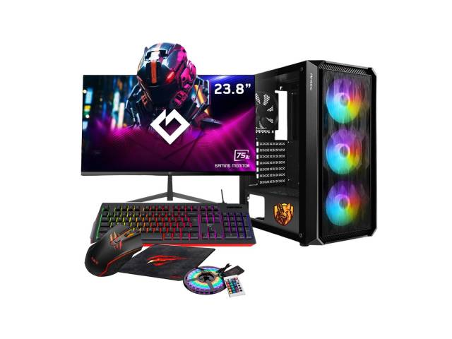 Experimenta el poder del gaming de alto rendimiento con este PC Premium  equipado con un procesador AMD Ryzen 5 8600G. Disfruta de gráficos fluidos y sin retrasos en un monitor de 23.8 pulgadas con una tasa de refresco de 75Hz. Mejor precio y calidad. 