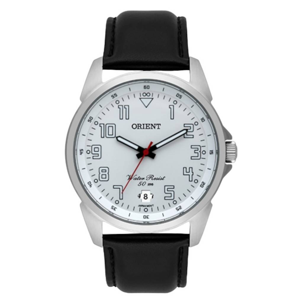 Descubre el Reloj Orient para hombre: correa de cuero, resistente al agua hasta 50 metros. Elegancia y funcionalidad en un solo reloj