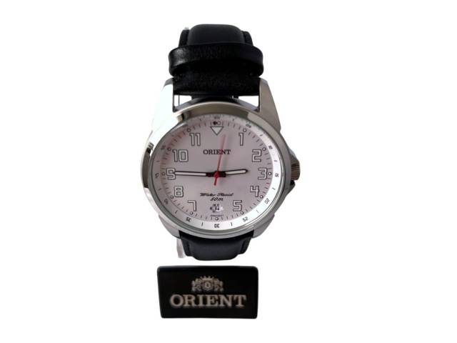 Descubre el Reloj Orient para hombre: correa de cuero, resistente al agua hasta 50 metros. Elegancia y funcionalidad en un solo reloj