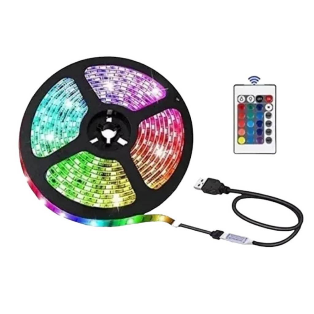 Decora tu Cuarto GAMER y crea ambientes únicos con el Rollo Tira LED 5050 RGB 5M USB. Su tecnología LED RGB te ofrece una amplia gama de colores y efectos de luz para que puedas personalizar la iluminación.