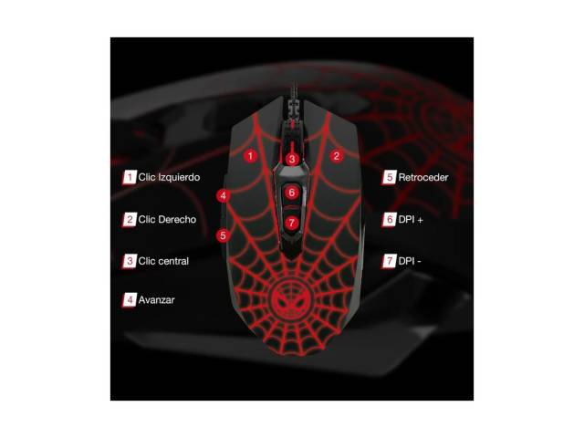 Completa tu rincón gamer con el Setup Gamer Spider-Man Marvel: Escritorio, Auricular, Mouse Pad XXL y Mouse. ¡Todo lo que necesitas para jugar las mejores partidas!