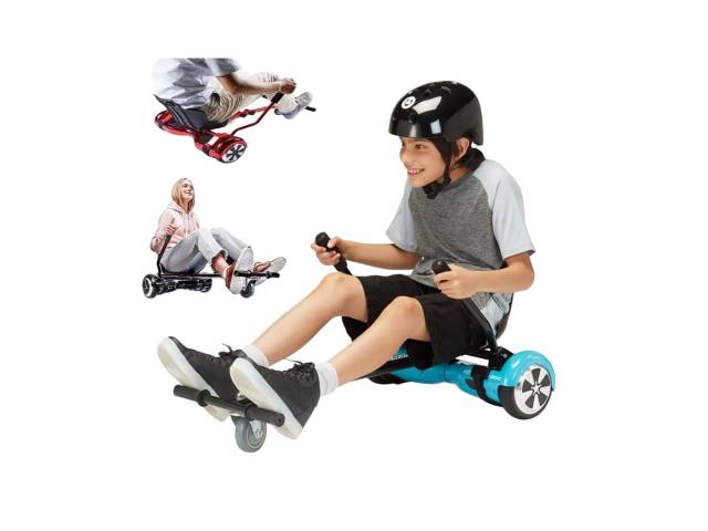 Disfruta de tu hoverboard con comodidad y seguridad con nuestro asiento adaptable de 6.5 pulgadas. Respaldo anatómico, control en mano, y ajuste personalizado. Ideal para un paseo con tus hijos!