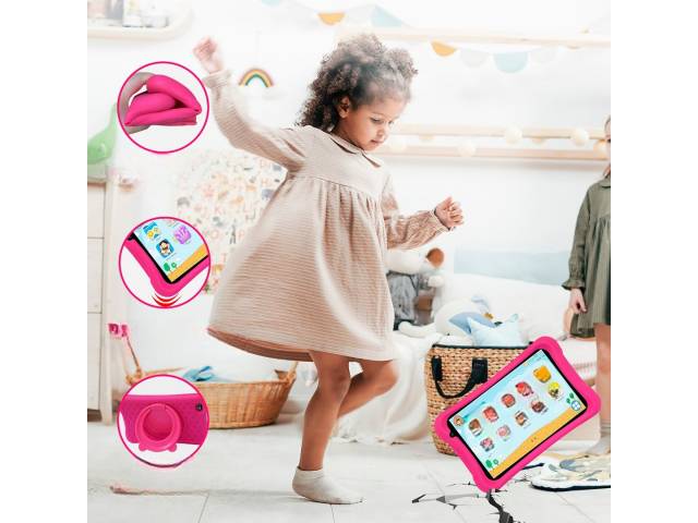 ¡Diversión y aprendizaje seguros para los peques! Tablet Pritom L8 Kids con control parental, contenido educativo preinstalado, funda protectora y pantalla HD de 8". Ideal para niños.