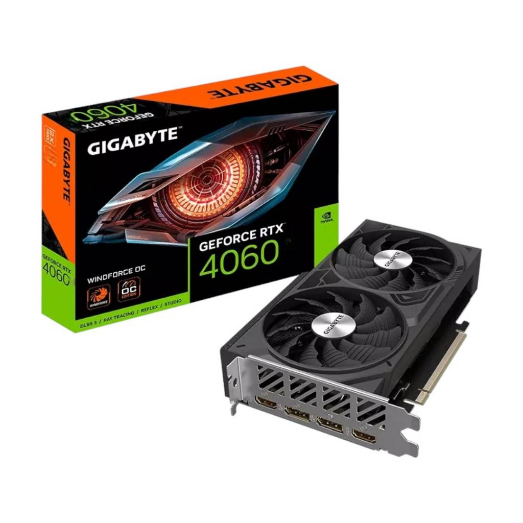 Experimenta el rendimiento de  la tarjeta Gigabyte GeForce RTX 4060 WINDFORCE OC 8G potente y versátil que te permite disfrutar de los últimos juegos con gráficos impresionantes y un rendimiento fluido.