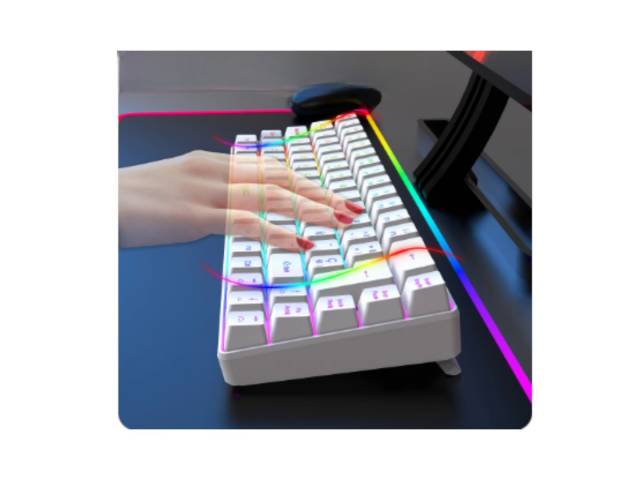 Precisión y velocidad en cada pulsación. El teclado Eagle Warrior combina la estética con la funcionalidad. Sus switches mecánicos te brindan una respuesta táctil y precisa, mientras que la iluminación RGB personalizable te permite adaptar el teclado