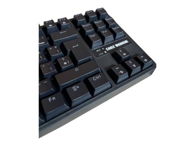 Precisión y velocidad en cada pulsación. El teclado Eagle Warrior combina la estética con la funcionalidad. Sus switches mecánicos te brindan una respuesta táctil y precisa, mientras que la iluminación RGB personalizable te permite adaptar el teclado