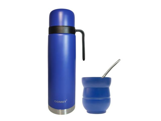 Tu compañero perfecto para el mate! El combo Comet te permite disfrutar de un mate caliente en cualquier lugar y a cualquier hora. Con su diseño elegante y su capacidad de mantener la temperatura.