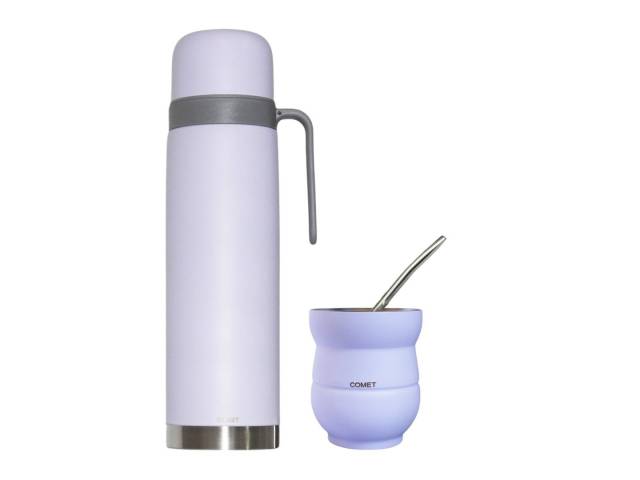 Tu compañero perfecto para el mate! El combo Comet te permite disfrutar de un mate caliente en cualquier lugar y a cualquier hora. Con su diseño elegante y su capacidad de mantener la temperatura.