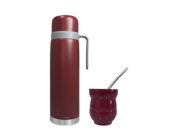 Tu compañero perfecto para el mate! El combo Comet te permite disfrutar de un mate caliente en cualquier lugar y a cualquier hora. Con su diseño elegante y su capacidad de mantener la temperatura.