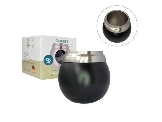 El Termo Comet 1 Litro con asa   Mate 120ml Acero Inox es el compañero perfecto para tus aventuras al aire libre, viajes o simplemente para disfrutar de un buen mate en casa.