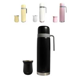 Termo Comet  750ml  con Asa + Mate 160 ml Acero Inoxidable colores