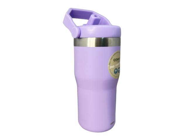 Disfruta de tus bebidas favoritas a la temperatura perfecta con el Vaso Térmico Comet de 600ml en color coral. Su doble pared de acero inoxidable mantiene tus bebidas frías y calientes por 12hs 